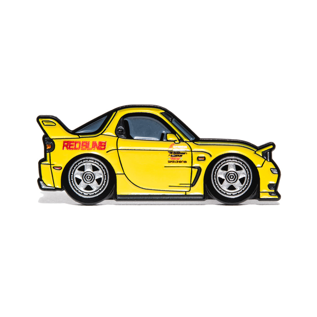 Leen Customs Initial D Mazda RX-7 FD3S yellow enamel pin