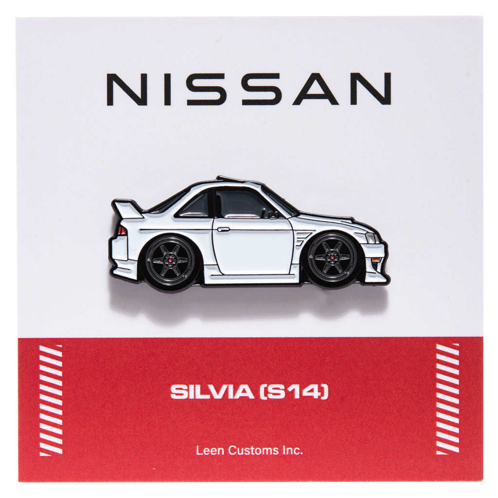 Leen Customs Nissan Silvia S14 white enamel pin