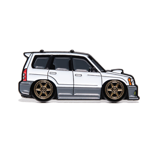 Leen Customs Subaru Forester XT SG white enamel pin