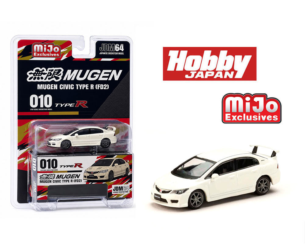 HJ JDM64 1/64 HONDA CIVIC MUGEN TYPE R (FD2) WHITE