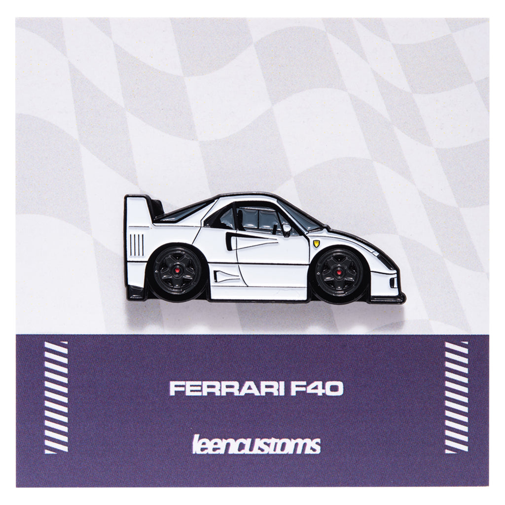 Leen Customs Ferrari F40 white enamel pin
