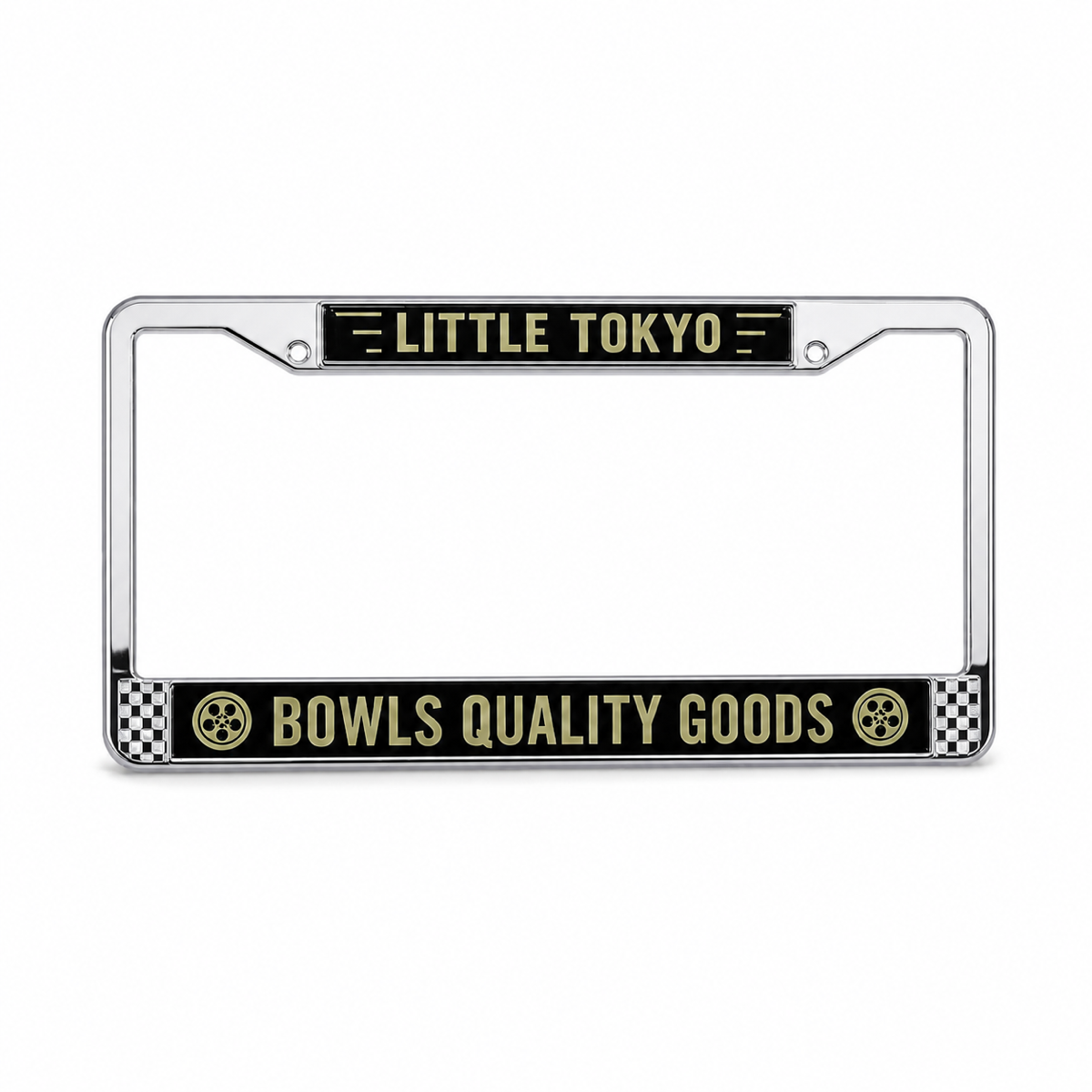 BOWLS Metal License Plate Frame