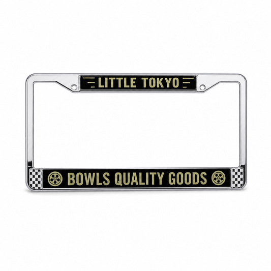 BOWLS Metal License Plate Frame