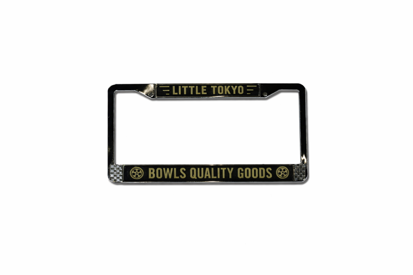 BOWLS QUALITY GOODS LICENSE PLATE FRAME