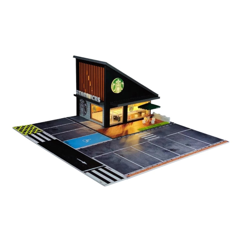 G-FANS 1/64 DIORAMA WITH LED LIGHTS - STARBUCKS